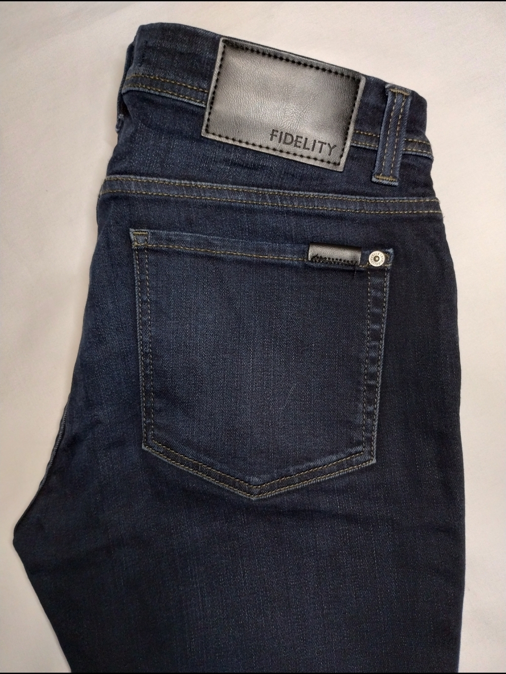 Fidelity Men's Dark Blue Slim Straight Jeans - Picture 12 of 15